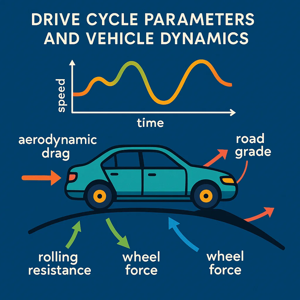 Drive cycle parameters and vehicle dynamics